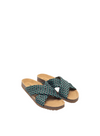 Printed Bio Sandals in Shinny Green from Nice Things