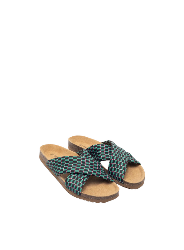 Printed Bio Sandals in Shinny Green from Nice Things