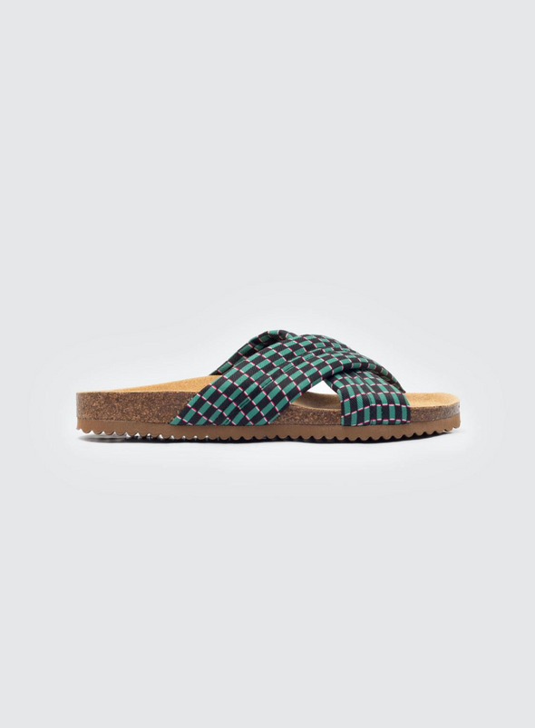 Printed Bio Sandals in Shinny Green from Nice Things