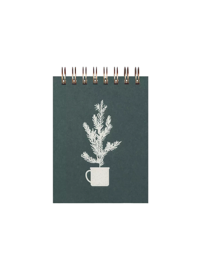 Pine Tree Mini Jotter in Forest Green from Ruff House Print Shop