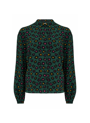 Liza Shirt Green Painted Floral from Sugarhill