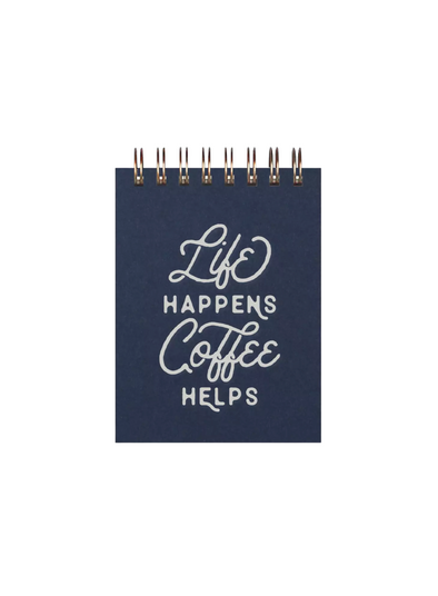 Life/Coffee Mini Jotter in Deep Blue from Ruff House Print Shop