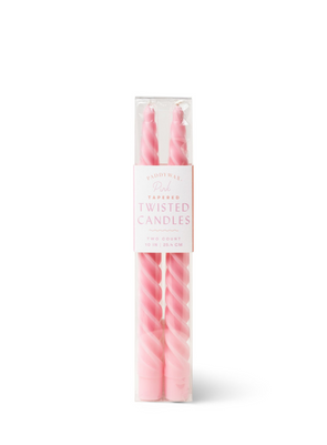 2 Tapered Twisted Candle 10" in Pink from Paddywax