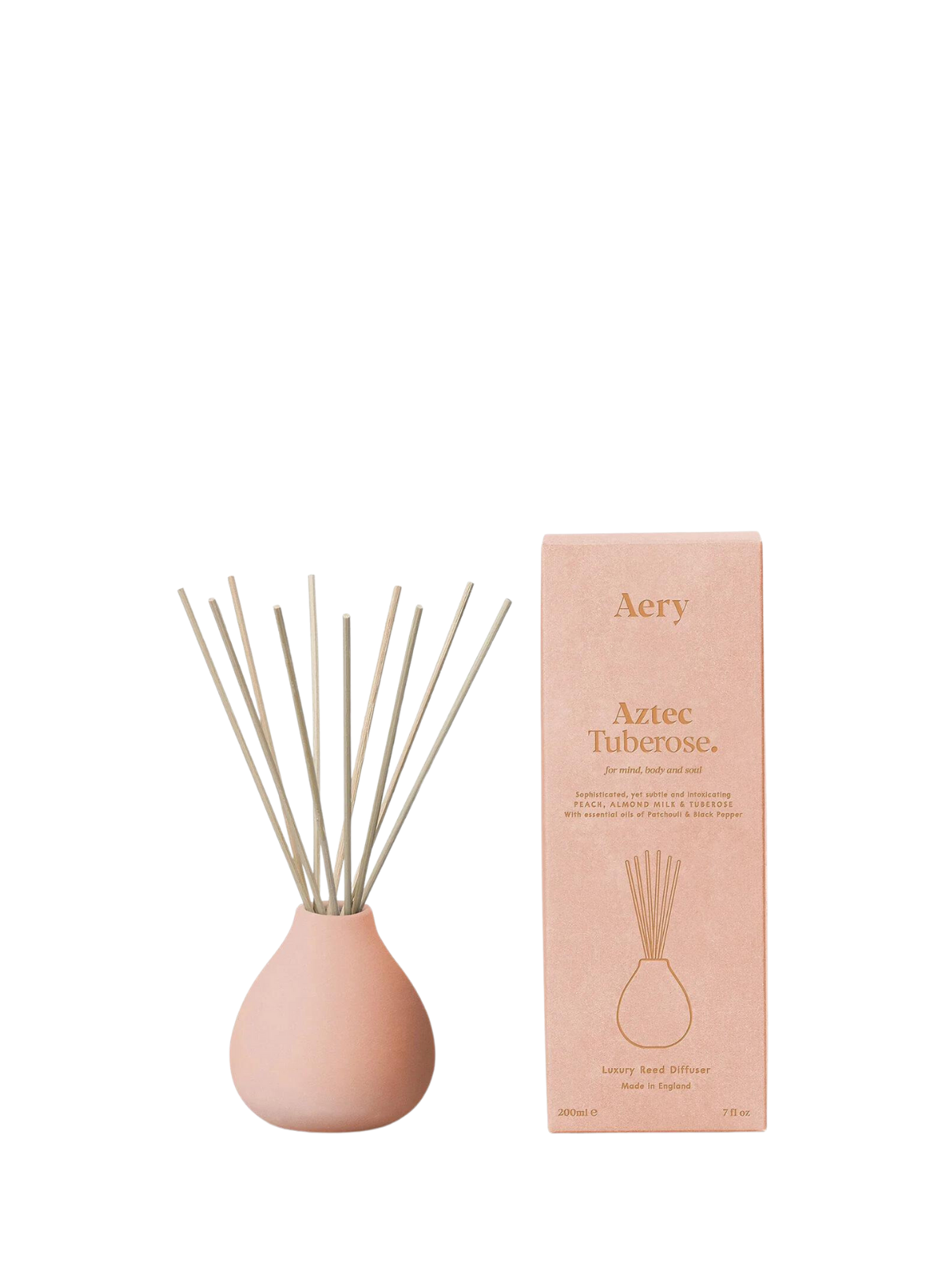 Aery Living Aztec Tuberose Reed Diffuser - Peach Almond Milk & Tuberose