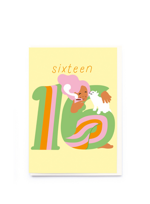 Age 16 Cat Birthday Card from Noi