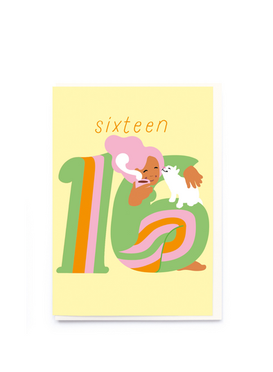 Age 16 Cat Birthday Card from Noi