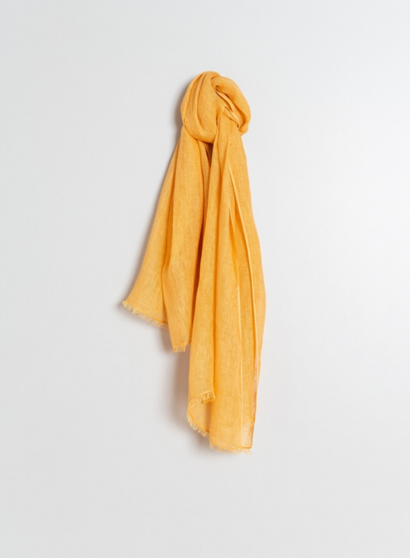 Plain Linen Scarf in Pumpkin from Indi & Cold