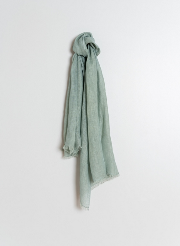 Plain Linen Scarf in Aloe from Indi & Cold