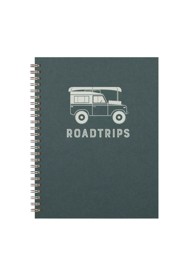 Roadtrips Journal: Lined Notebook in Forest Green from Ruff House Print Shop