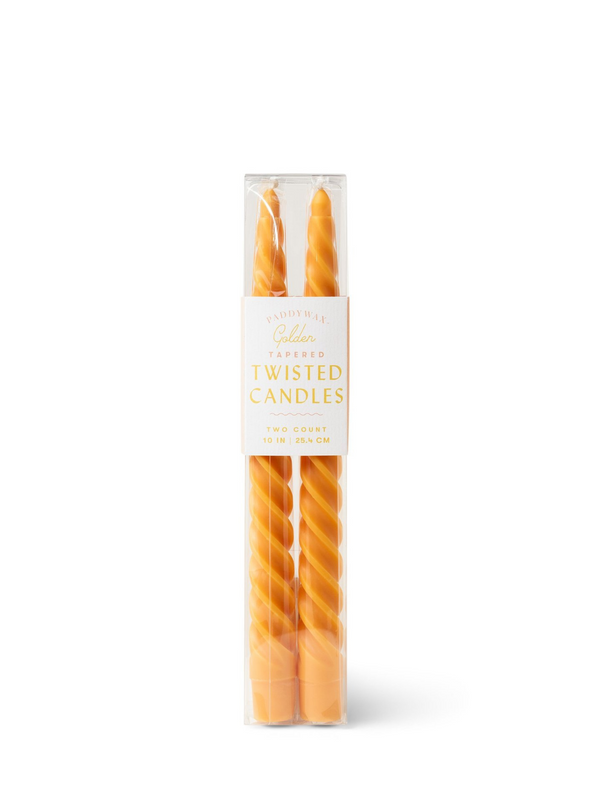 2 Tapered Twisted Candle 10" in Golden from Paddywax
