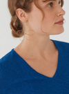 Linen V-neck t-shirt in Intense Blue from Nice Things