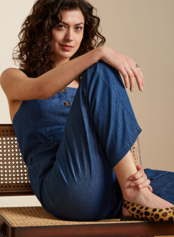 Ines Jumpsuit Las Palmas in Bluestone Blue from King Louie