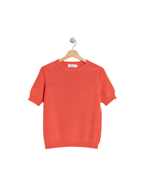 Plain Knit Jumper in Coral from Indi & Cold