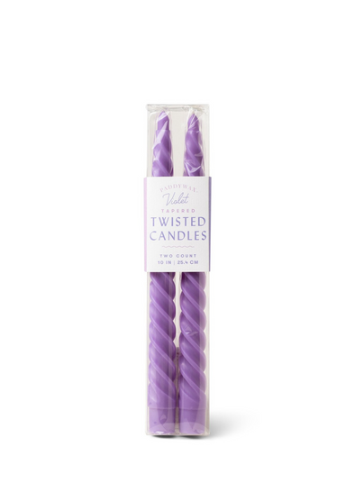 2 Tapered Twisted Candle 10" in Violet from Paddywax