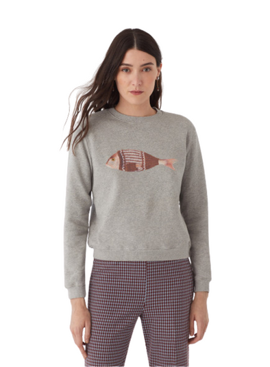 Fleece Sweater 'North Fish' Print from Nice Things