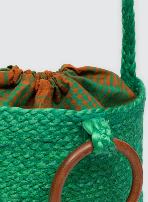 Jute Basket Bag in Green from Nice Things