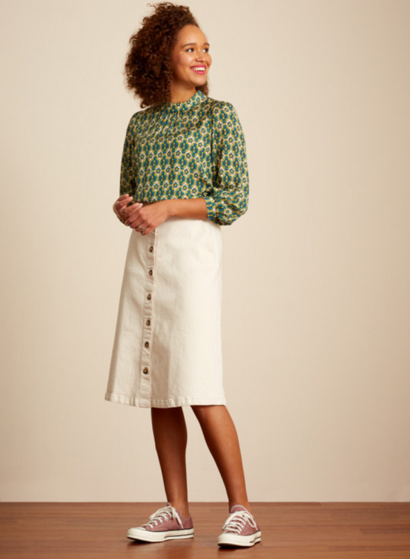 Marie Skirt Didier Denim Angora Cream from King Louie