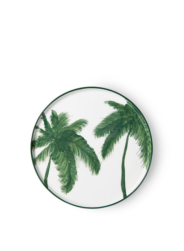 Bold & Basic Ceramics: Porcelain Dinner Plate Palms, Green from HK Living