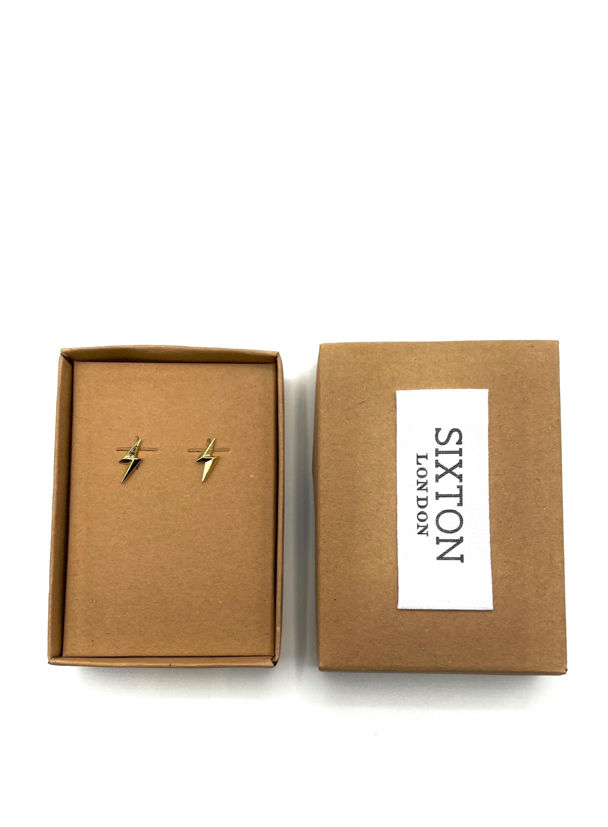 3D Lightning Bolt Stud Earrings from Sixton