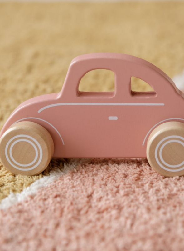 Wooden Car Pink From Little Dutch