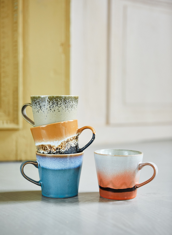 70's Cappuccino Mug in Fire from HK Living
