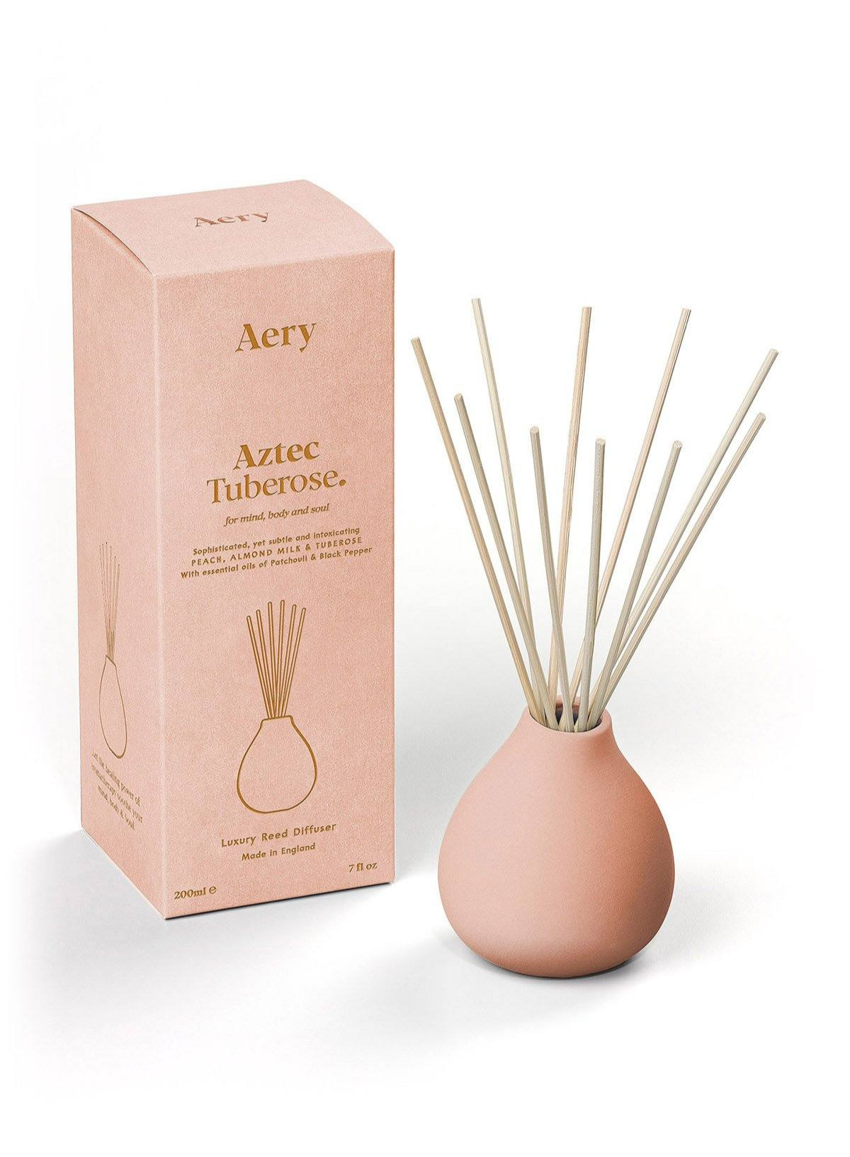 Aery Living Aztec Tuberose Reed Diffuser - Peach Almond Milk & Tuberose