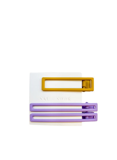 Hair Clip Yarrow In Lilac + Mustard from Nat + Noor