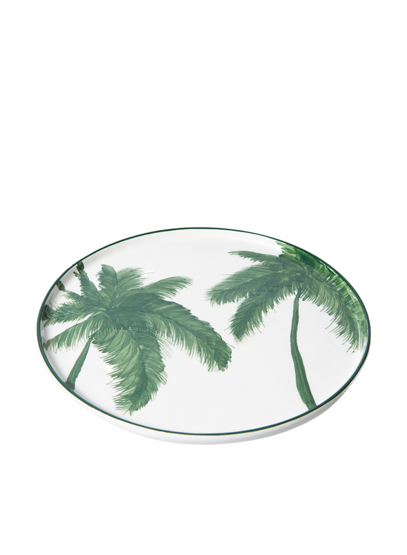 Bold & Basic Ceramics: Porcelain Dinner Plate Palms, Green from HK Living