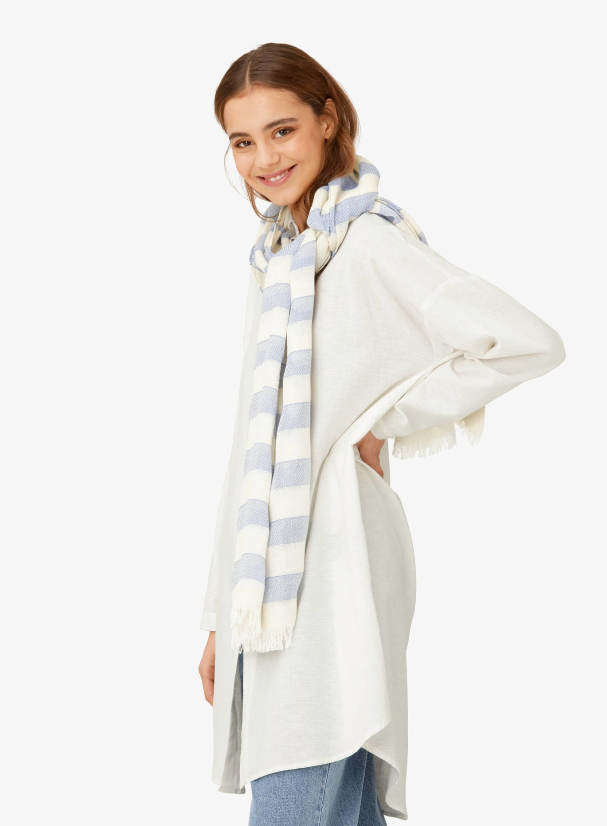 Tezza Scarf in Blue/White from Unmade