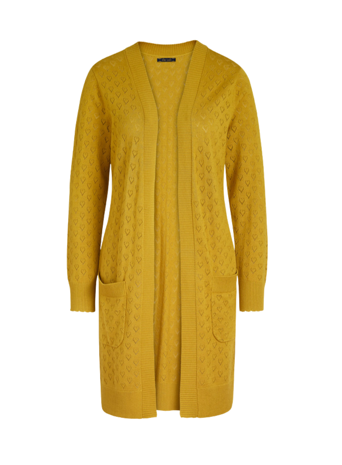 Cardi Oversize Heart Ajour Curry Yellow from King Louie