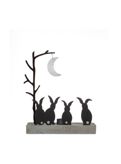 Moon Gazing Rabbits Votive Small