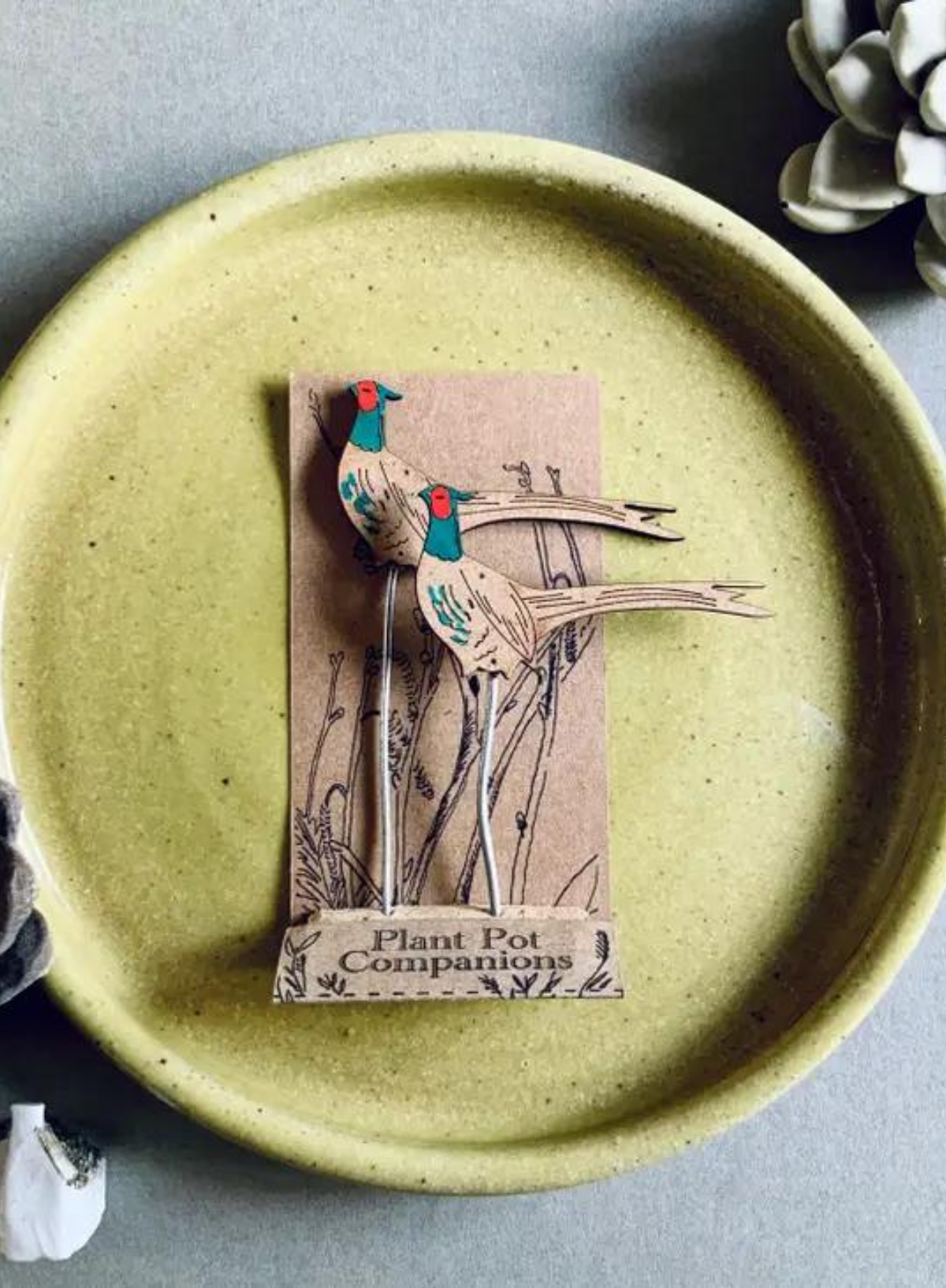 Pheasant Plant Pot Companions from Lily Faith