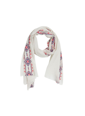 Bordado White Printed Scarf from Yerse