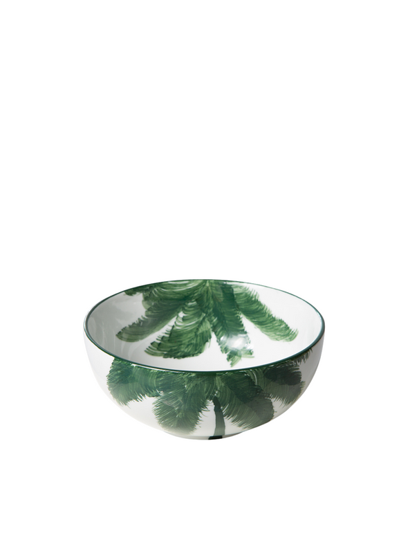 Bold & Basic Ceramics: Porcelain Bowl Palms, Green from HK Living
