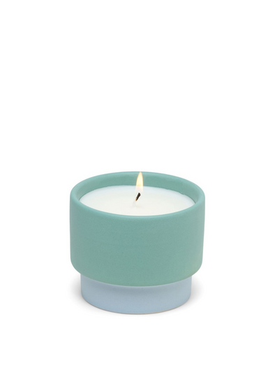 Color Block 6oz Green Ceramic Saltwater Suede Candle from Paddywax