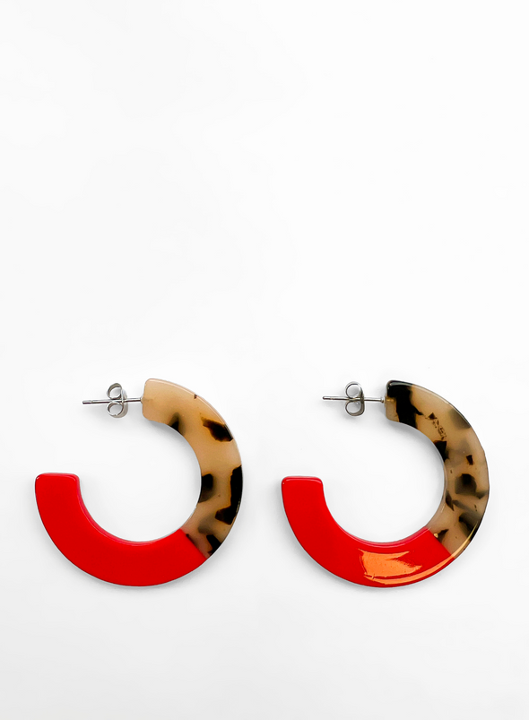 Roza Hoops In Red from Nat + Noor