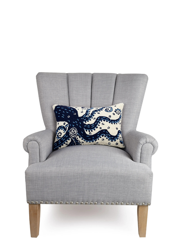 Navy Octopus Hook Cushion from Peking Handicraft