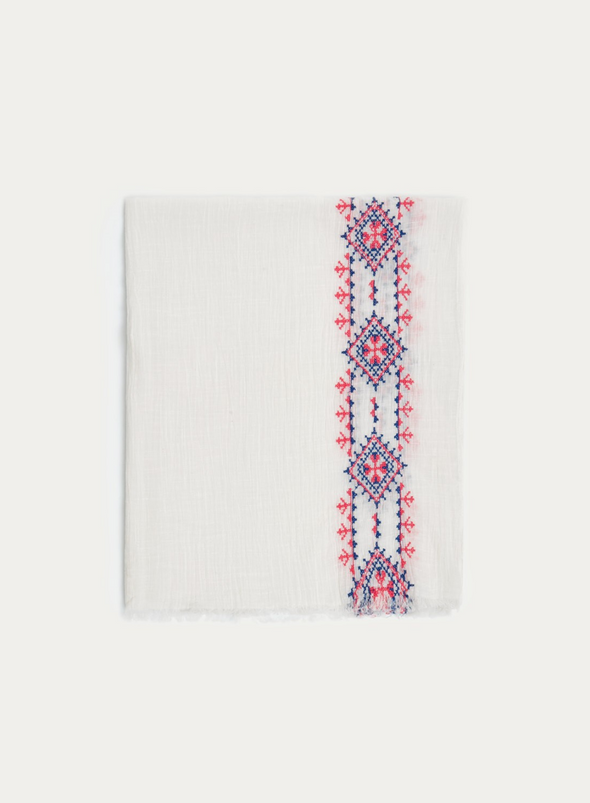 Bordado White Printed Scarf from Yerse