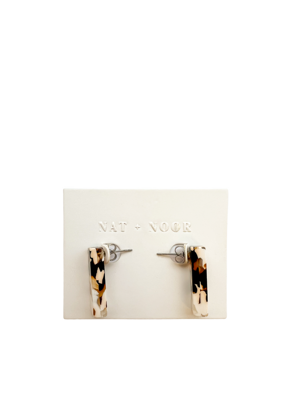 Ivy Studs In Coco Cream from Nat + Noor