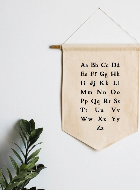 Schoolhouse Alphabet Canvas Banner from Gladfolk