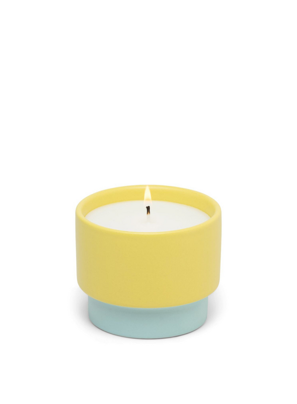 Color Block 6oz Yellow Ceramic Minty Verde Candle from Paddywax