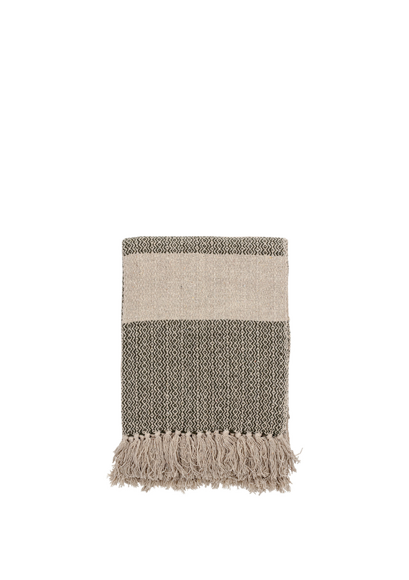 Fidan Green Recycled Cotton Throw from Bloomingville