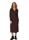 Long Sleeve Dress Drapy Jersey Print Brown from Noa Noa