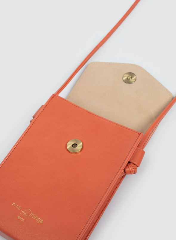 Mobile Cross Bag and Cards in Orange from Nice Things