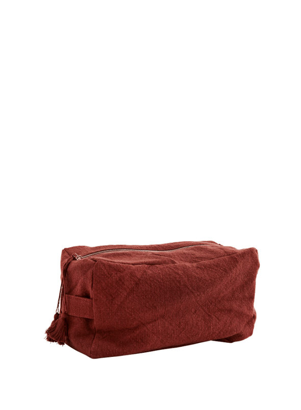 Cotton Toilet Bag with Tassels - Barn Red from Madam Stoltz