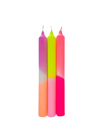 Dip Dye Neon Summer Breeze Candles from Pink Stories
