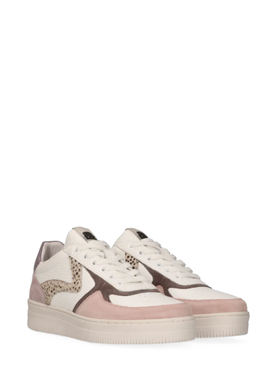 Momo Leather Trainers in Pink/White/Lilac Pixel from Maruti