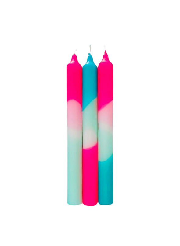 Dip Dye Neon Peppermint Clouds Candles from Pink Stories