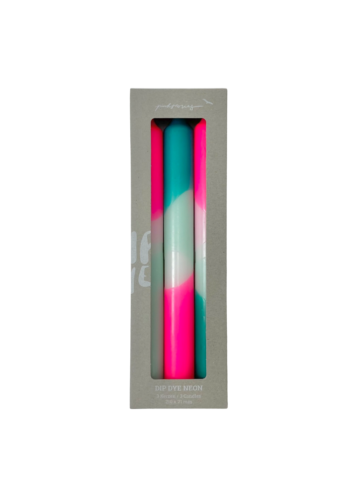 Dip Dye Neon Peppermint Clouds Candles from Pink Stories