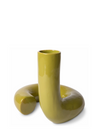 HK Objects: Glossy Olive Ceramic Twisted Vase from HK Living